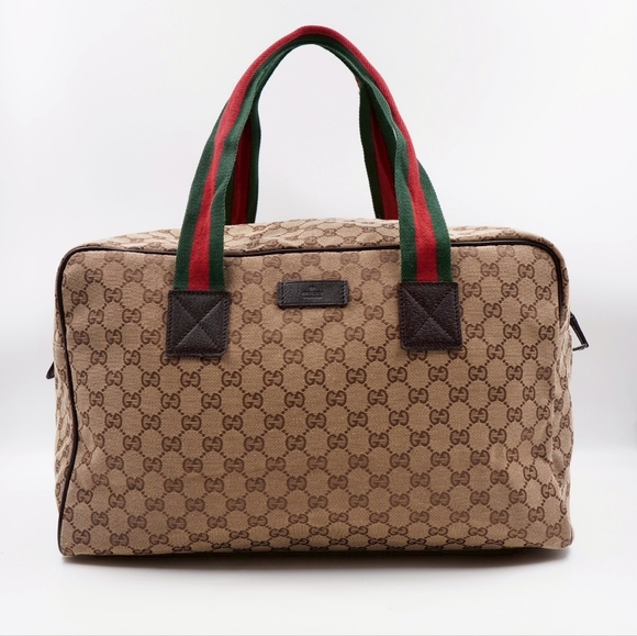 BQ23 💖 Gucci GG Canvas Web duffel Bag - Picture 1 of 12